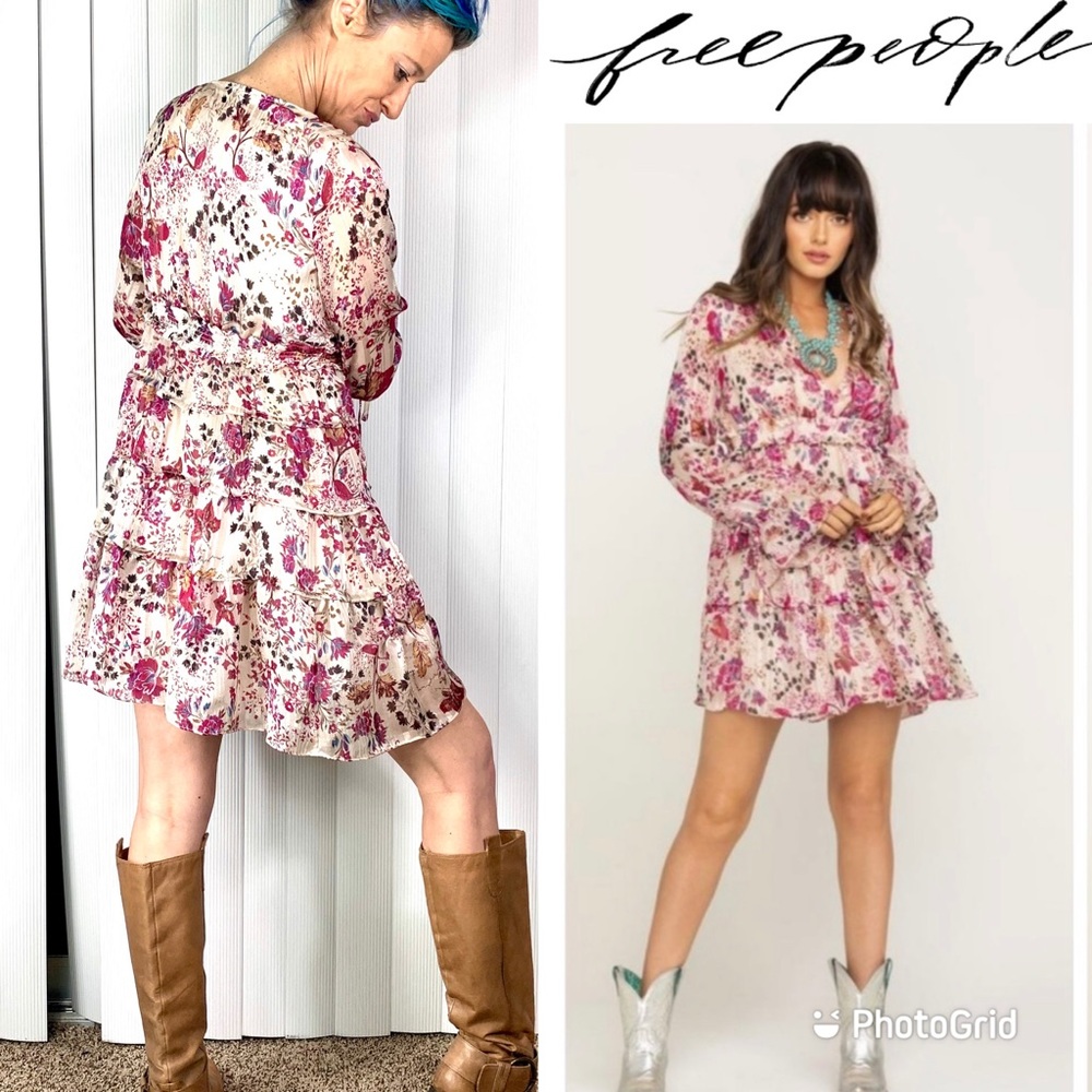 🚫KEEPING IT🚫🌺NWT🤩 |•FREE PEOPLE•| Size Small Flirty, Floral Dress🌺 - Picture 2 of 13